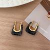 Retro Hong Kong Geometric Resin Ear Clips: Stylish, Versatile Earrings for Women