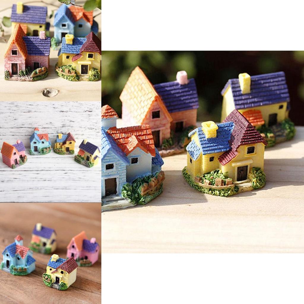 Charming Resin Mini House Villa For Enchanting Micro Landscape Decoration Craft