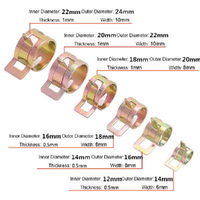 60pcs Spring Clip Fuel Oil Water Hose Pipe Tube Clamp Fastener 12-22mm 6 Sizes