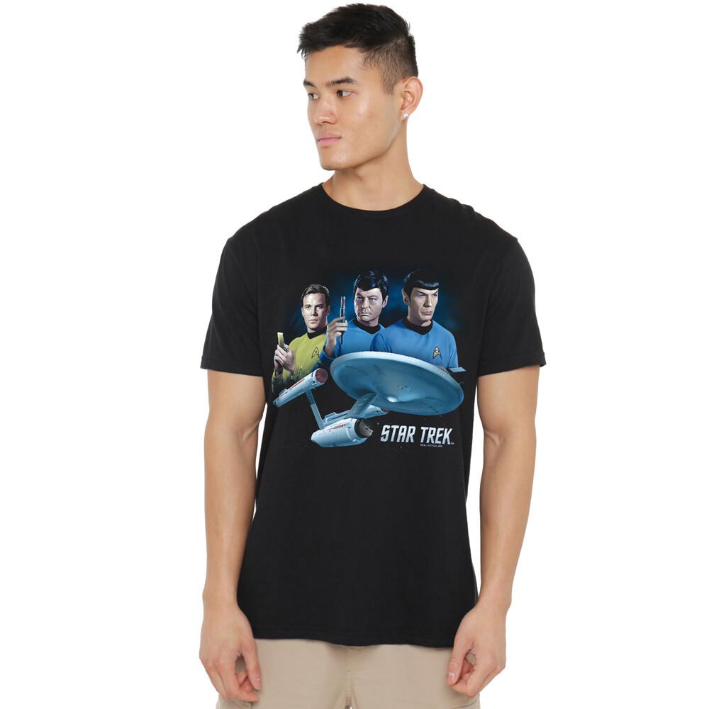 Star Trek Main Three T-Shirt S-2XL Black S