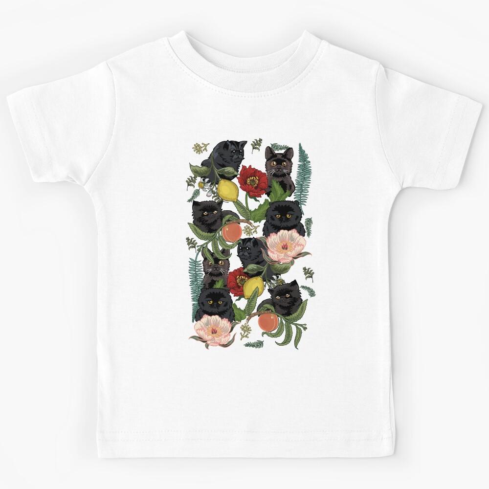 Botanical and Black Cats Kids T-Shirt 100