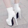 Sexy Platform Women's Ankle Boots Stripper High Heels Ankle Boot for Women Zipper Red White Party Fetish Dance Shoes Big Size 45
