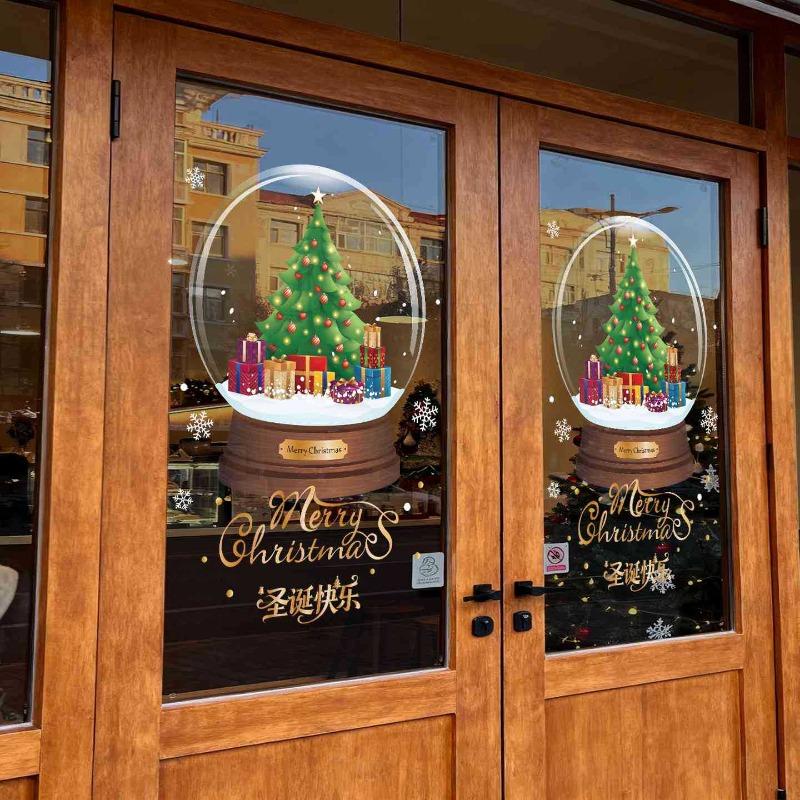 Christmas Crystal Display Case Static Electricity Window Stickers Christmas Decoration Creative Glass Stickers