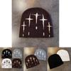 Acrylic Knit Hat For Men Women Fall Winter Warm Beanie With Letter Embroidery