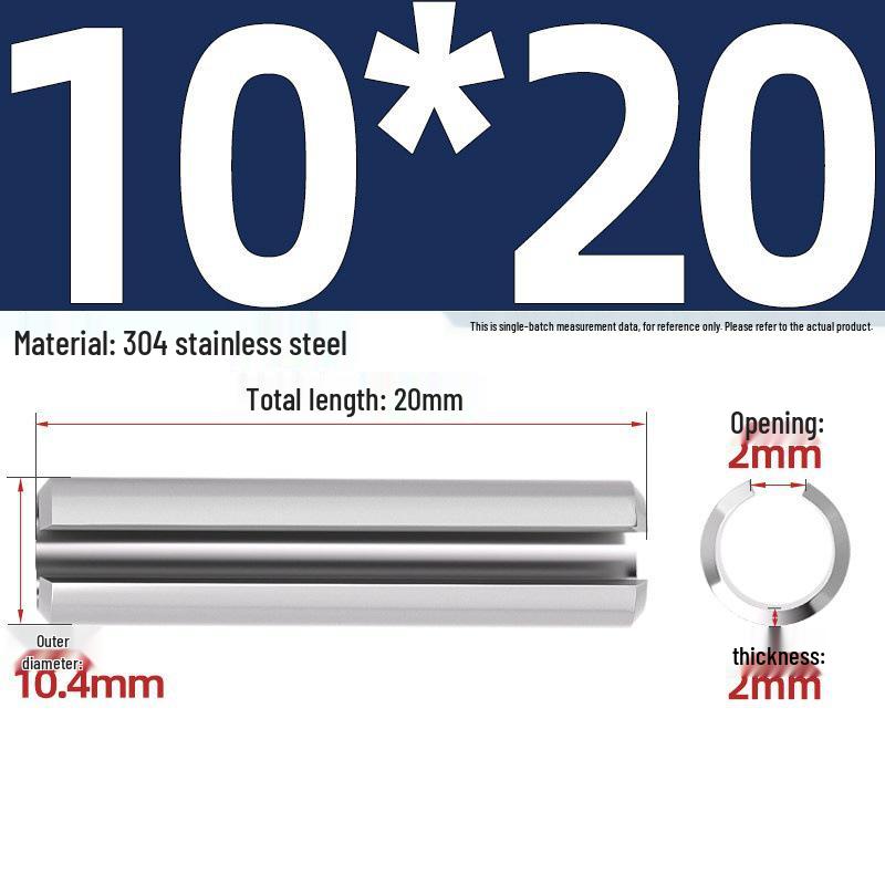 304 Stainless Steel Slotted Spring Pin, Cylindrical Shaft Pin, Locating and Hollow Pin (M5-M12)
