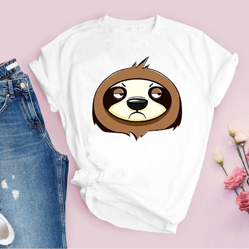 Cartoon Piggy Puppy Cat Face T-Shirt Short-Sleeved Top