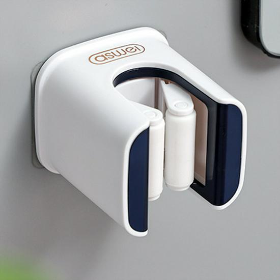 Wall-Mount Broom & Mop Holder - Hole-Free Clip Hook Bracket for Bathroom Storage