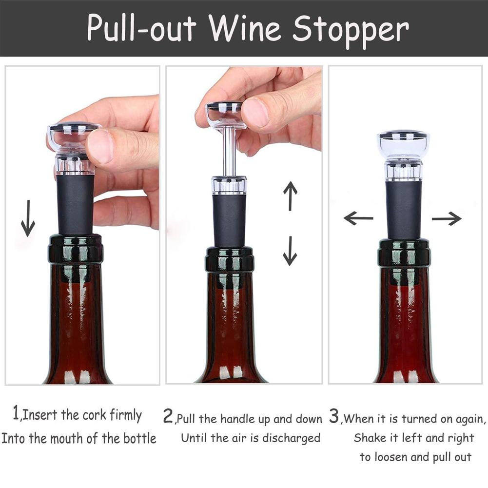 Wine Bottle Opener, Wine Opener Set With Foil Cutter, Corkscrew Wine Bottle Opener Accessories For Home, Restaurant чёрный