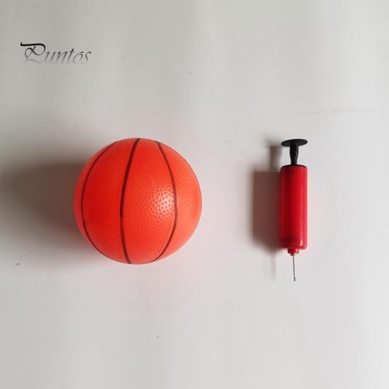 1 sada trampolínového basketbalového koše se 3 mini míčky, opěrka a pumpa odolná vůči povětrnostním vlivům Snadno sestavitelná dětská sportovní zábava Trampolínové příslušenství pro