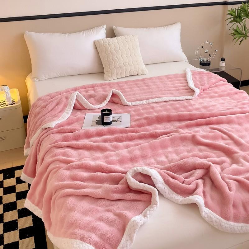 

Премиальный европейский и американский стиль однотонный коралловый плед для дивана, кемпинга и подарка 70*100cm розовый