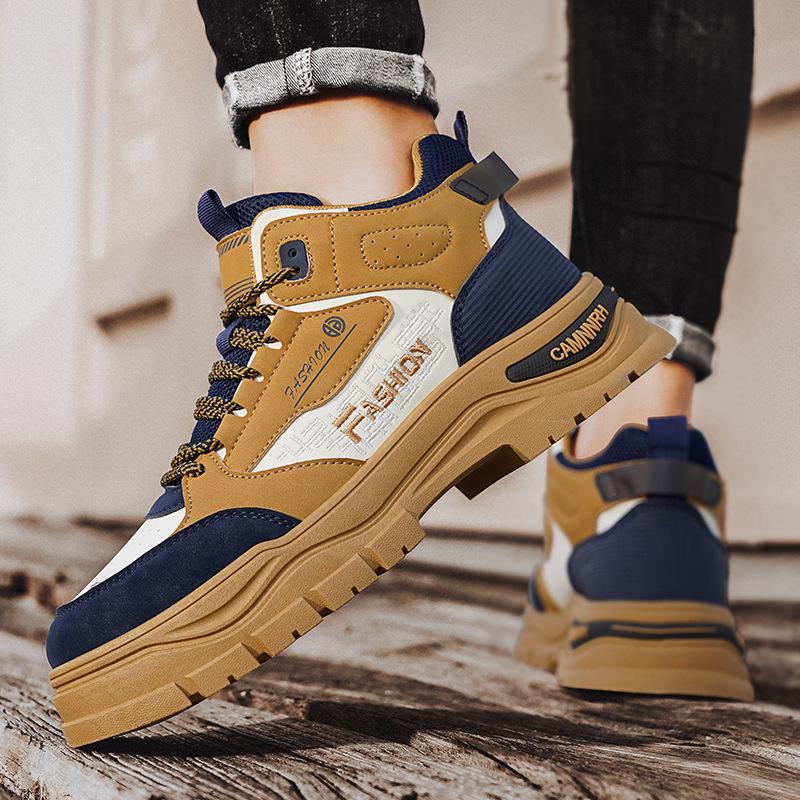 Men's shoes new autumn trend versatile high-top casual platform tooling non-slip men's sports dad trendy shoes