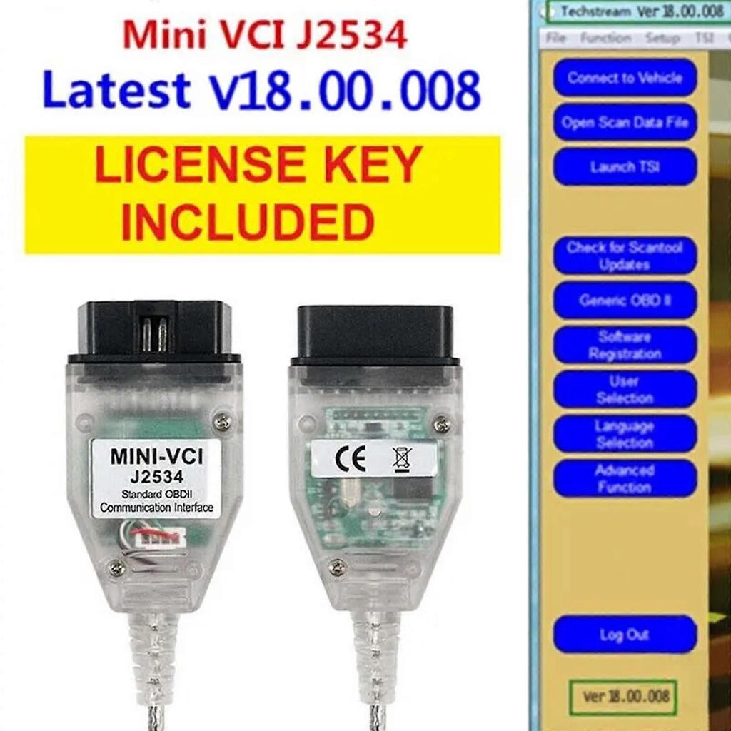 2024 MINI VCI TIS Techstream V18.00.008 TIS J2534 Toyota Diagnostic Cable, Automotive Inspection Programming Tool for Toyota Lexus
