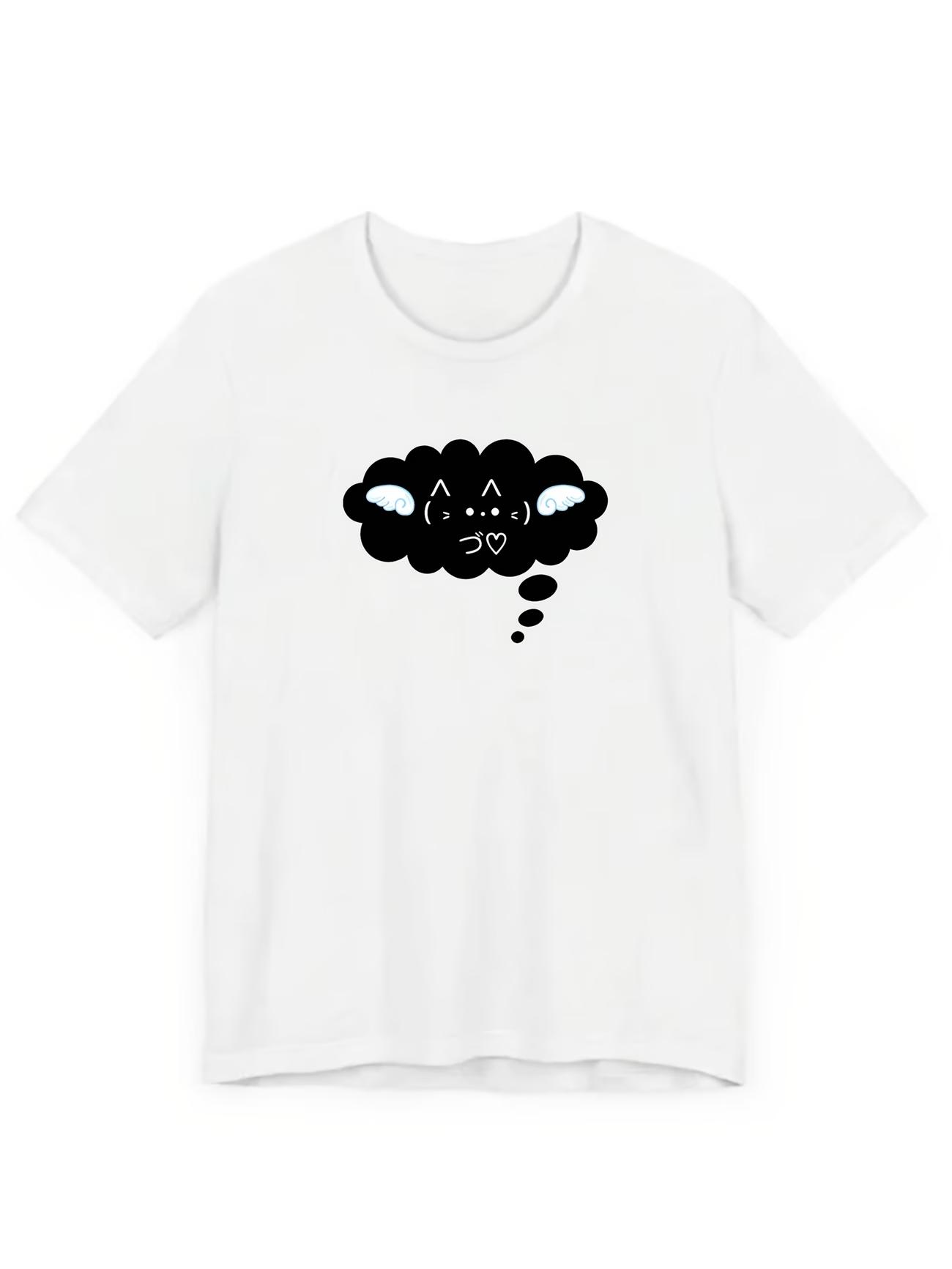 

Womens Cute Kaomoji Printed TShirt Summer Loose Short Sleeve Tops Fashion Cartoon Graphic Tees Casual ONeck Clothing 4XL