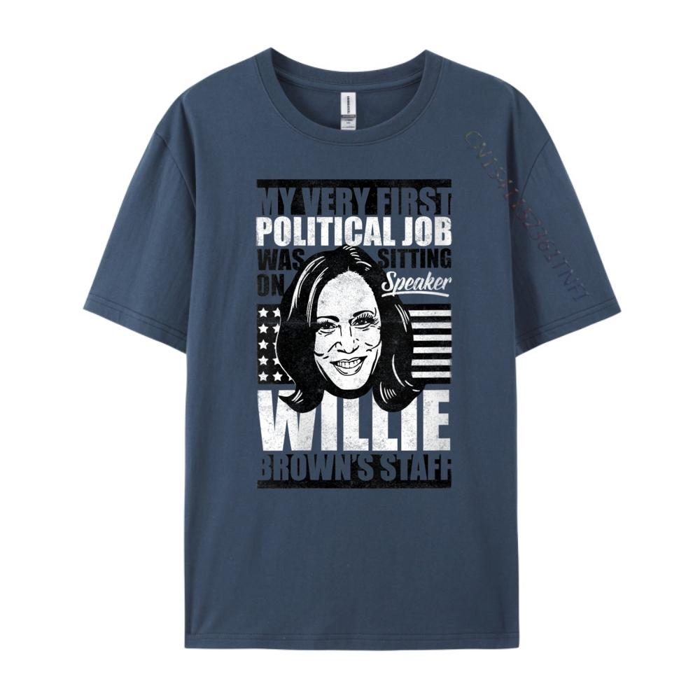 

Womens Anti Biden Kamala Harris First Job Willie Brown Female Vp Black T Shirt T-Shirts Easter Sunday 4XL