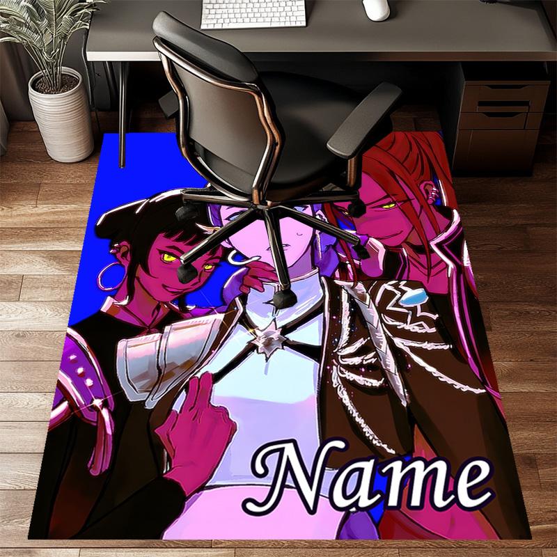 Custom KPop Demon Hunters Mat Personalized Name, Polyester Washable Indoor Entryway Rug, Gift for Christmas, Easter, Thanksgiving Day