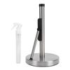 Paper Towel Holder Stainless Steel Standing Paper Towel and Spray Bottle Holder with Tension Arm for Kitchen