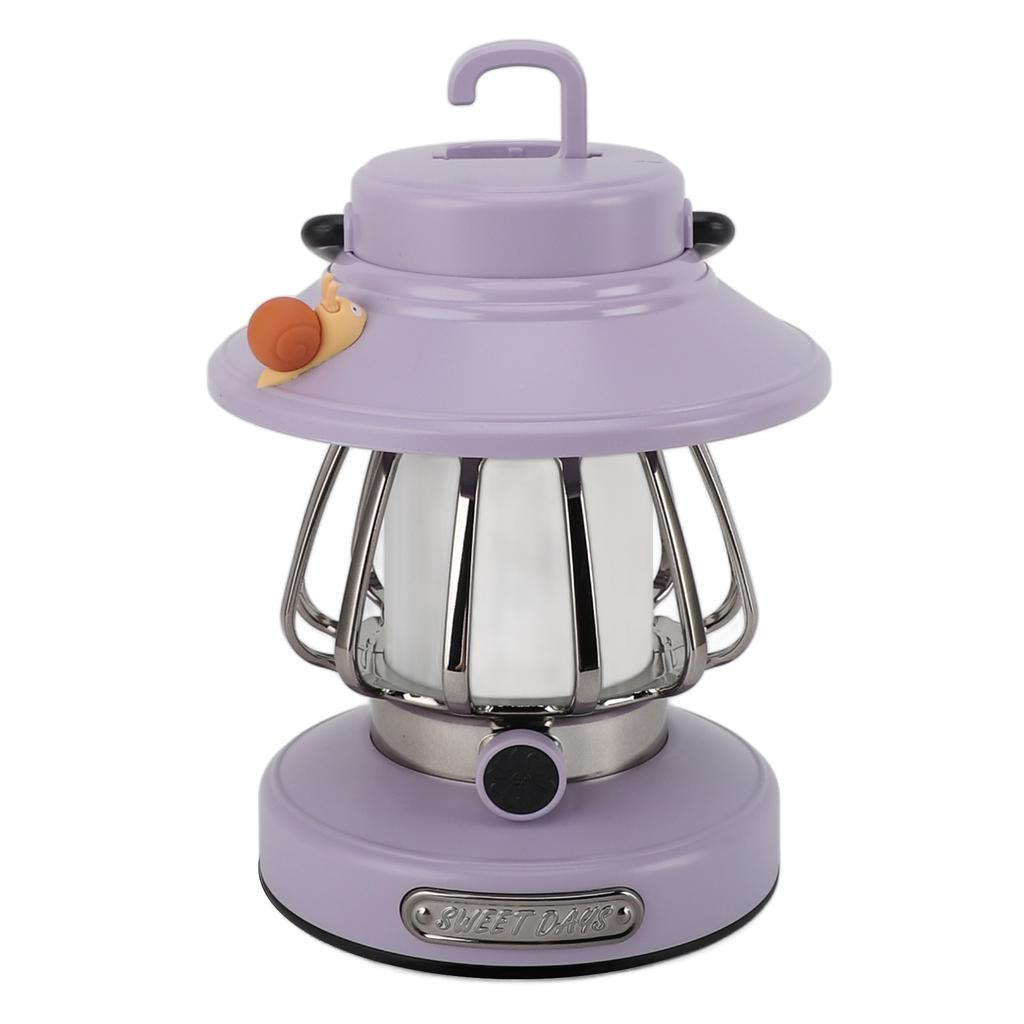 Retro Rechargeable Camping Lantern Infinite Dimming 3 Color Temperature Camping Lantern Portable Tent Light Emergency Light
