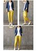 Women's Summer Washed Cotton Cropped Harem Pants, Solid Color, Loose Fit, Elastic Waist, Slimming, Versatile Style