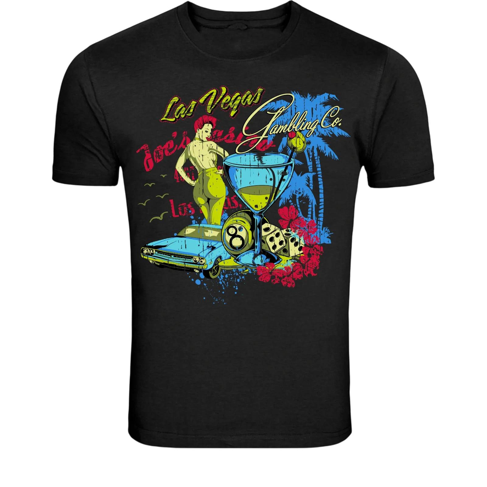 Las Vegas Gambling Retro T-Shirt - Vintage Casino Graphic Tee S
