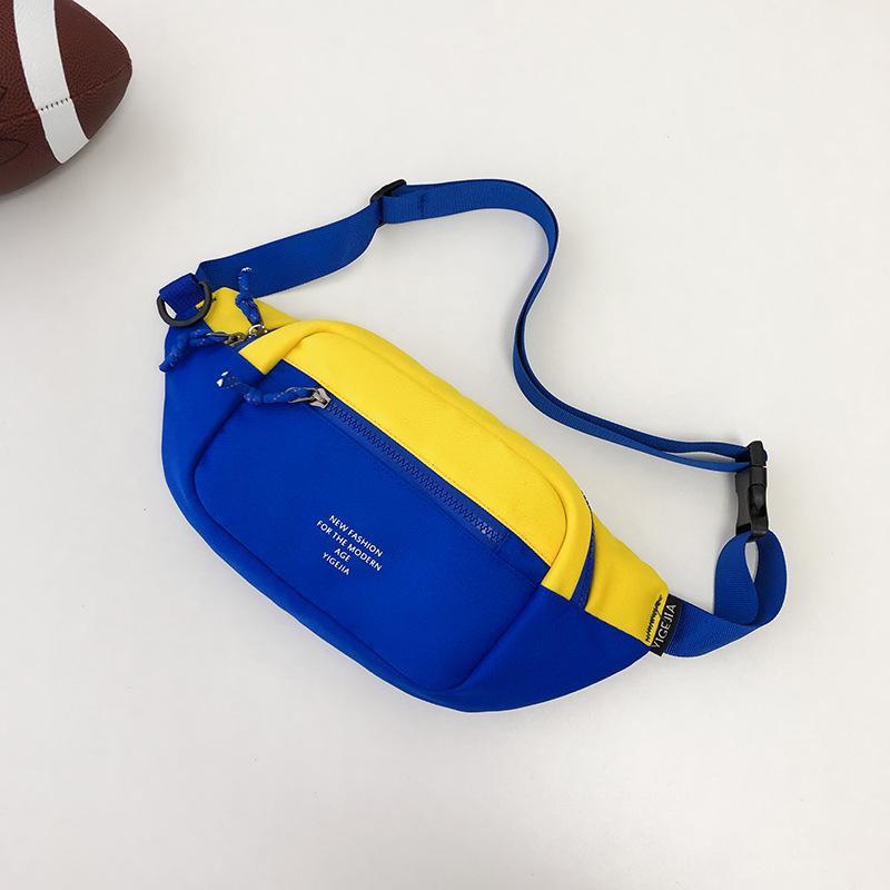 Japanese Niche Color-Block Chest Bag: Unisex Lightweight Crossbody & Waist Phone Bag for Casual Sports