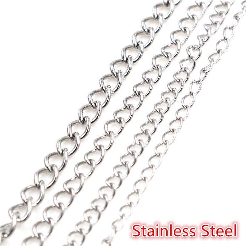 

5 Meters/Lot Never Fade Stainless Steel Gold Necklace Chains Bulk For DIY Jewelry Findings Making Materials Handmade Supplies 3x2 mm
