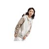 Anta Color Block Letter Print Casual Hooded Jacket Unisex Jacket Stone-White Charlotte-Gray 152338730-1