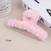 Large Milk Coffee Plush Claw Clip: Fluffy Autumn/Winter Hairpin for Women