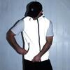 Spring Summer Reflective Vest Men's Hooded Outdoor Casual Cycling Jogging High Visibility Safety Glow Clothes Hip Hop Streetwear