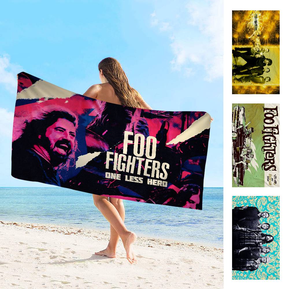 Telo Mare da Spiaggia Banda Rock Classica F-Foo F-Fighters Anime Asciugamano Morbido Assorbente Panno Lavabile Regali per Bambini Per Bambini Viaggio