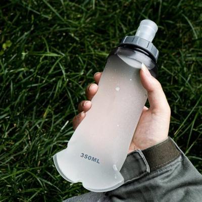 350ML Sports Soft Water Bottle TPU Foldable Soft Water Bag Outdoor Running Mountain Climbing Marathon Pocket Portable Water Cup