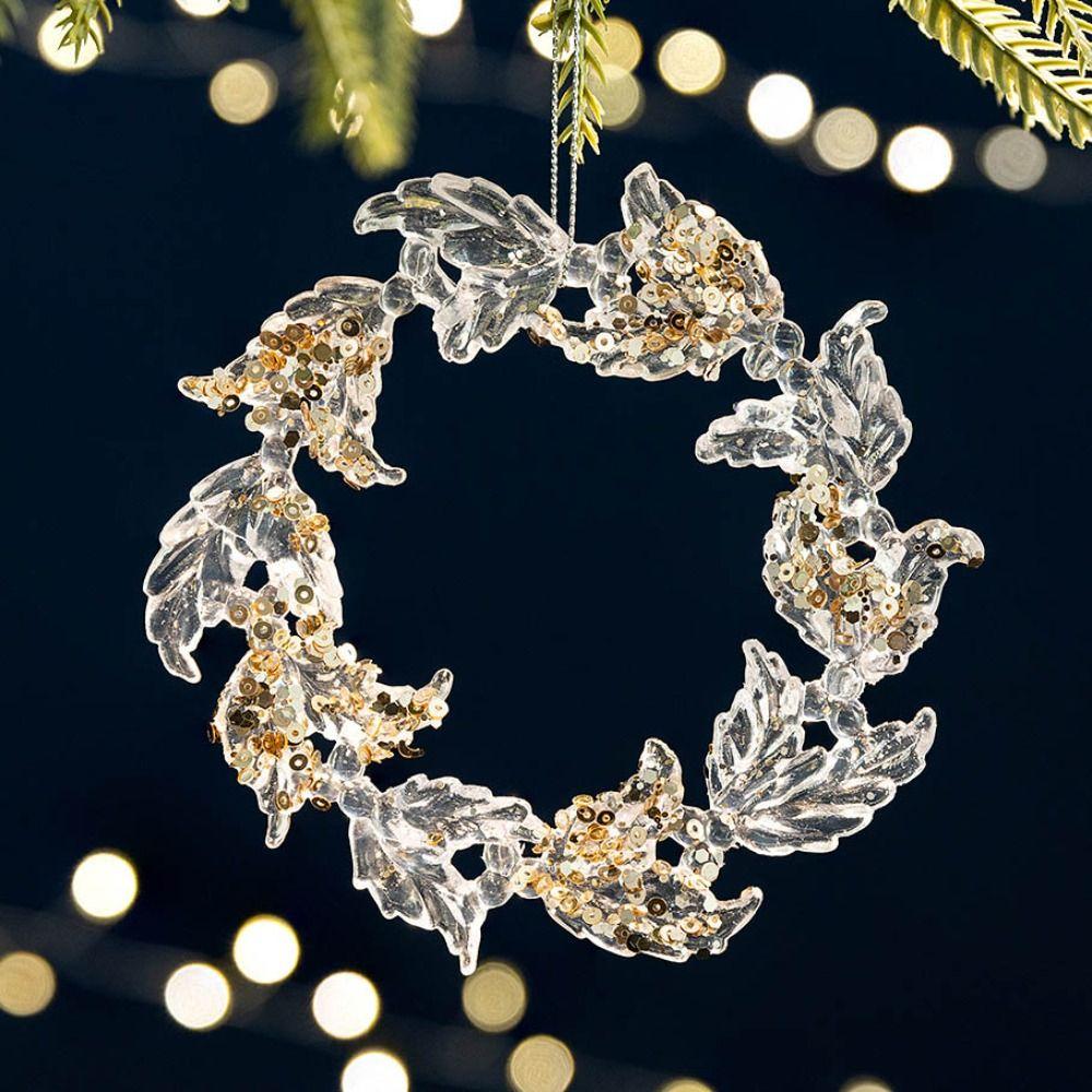 Snowflake Christmas Tree Ornaments DIY Crystal Hanging Christmas Crystal Pendants  Indoor Outdoor