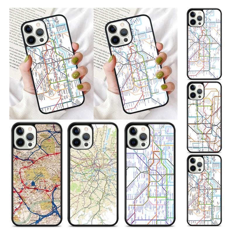 London Underground Tube Map Phone Case Cover for iPhone 17 Air 16 16e 15 13 14 11 12 Pro Max Plus coque fundas Shell