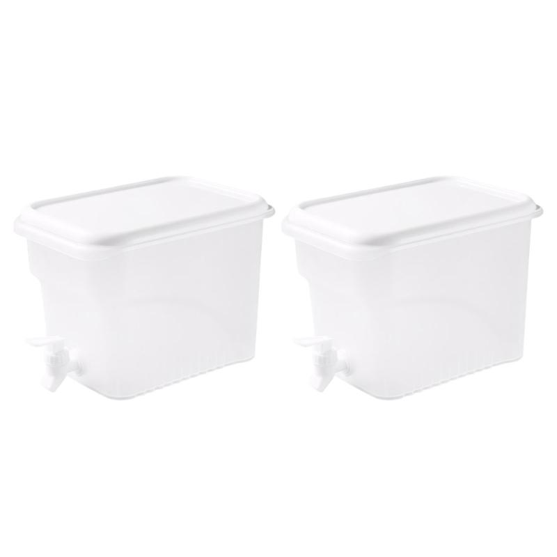 Portable Refrigerator Plastic Drink Dispenser With Tap Leak Proof Iced Beverage Container for Cocktails Juice Storage