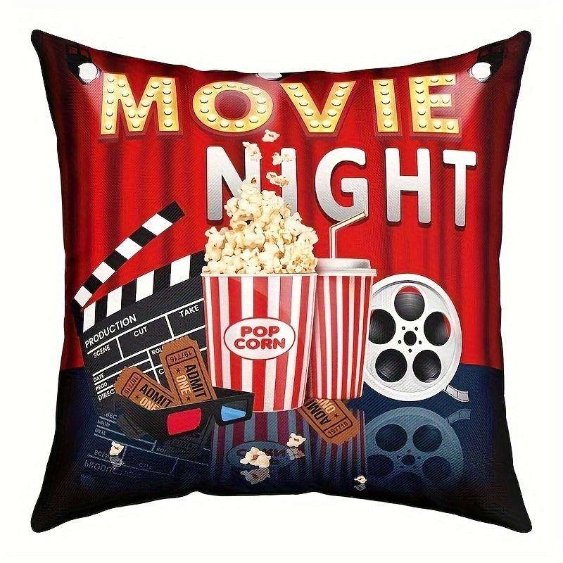 Movie Night Cushion Covers Cozy Chair Living Room Pillowcase Fashion Zipper Sofa Pillow Covers Bedroom Home Decor
