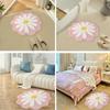 Cute Non Slip Flower Rug Flocking Tufted Daisy Bath Door Mat Washable Absorbent Baby Crawling Carpet Bedroom Living Room