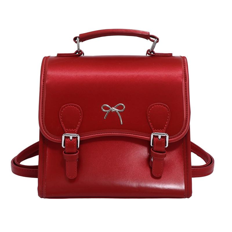 Korean version of fashion handbag bag women s new fashion simple backpack college style versatile shoulder backpack красный