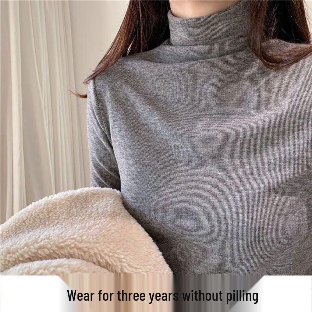 

Женский облегающий топ с длинным рукавом на флисовой подкладке - Теплый, Универсальный, Большой размер, Однотонный XXL (65-75 kg)