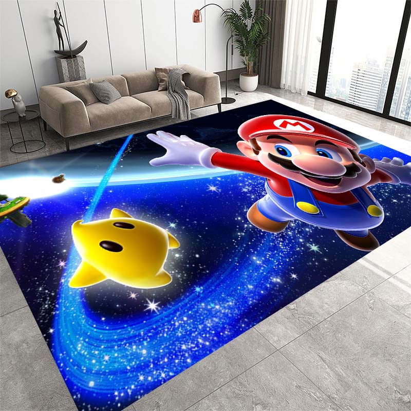 This new Super Mario cartoon rug is suitable for home décor in game rooms, bedrooms, living rooms, sofas, and other areas;