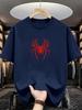 2026 Summer Casual Sports Loose Cotton Tshirt Unisexs And Unisexs Simple Spider Printed Roundneck Shortsleeved Top