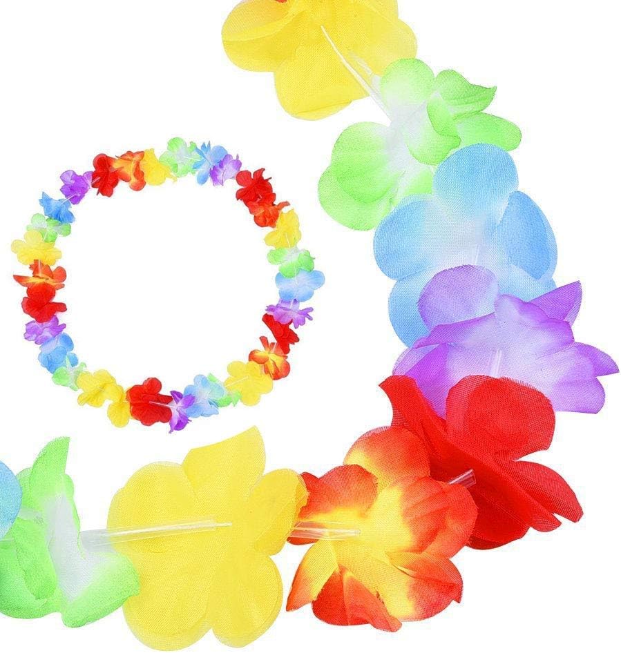 Flower Wreath Necklace Full Bloom Flowers In Bright Colors Party Leis Flower Hawaii Party Leis