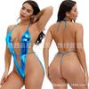 European and American style sexy and romantic lingerie, deep V-neck and backless lace-up jumpsuit for export 7001