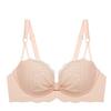 Gather solid color underwear, small breasts show large breasts, anti-sagging, pure desire girl lace, summer no steel ring bra