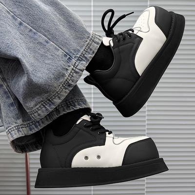 Big Head Mickey Muffin Shoes Autumn and Winter New Thick-soled Heightening Derby Shoes Contrasting Colors Daily Low-top Shoes