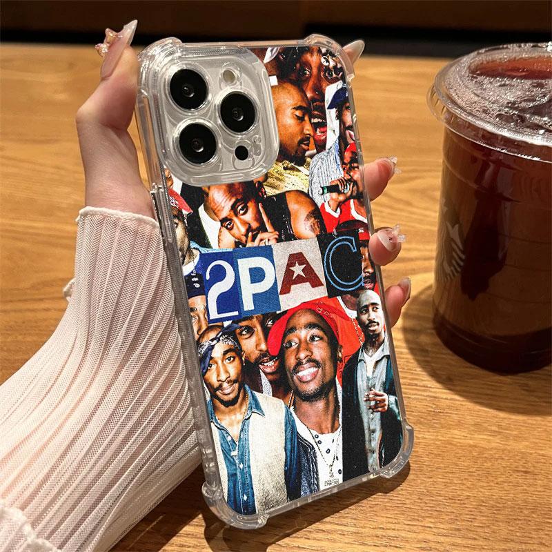 

2PAC Tupac Rapper Phone Case Clear For iPhone 17 16 14 15 11 12 13 Pro Max 16E 15 16 Plus 17 Air SE4 17PM Soft Shockproof Cover iPhone 17Pro Max