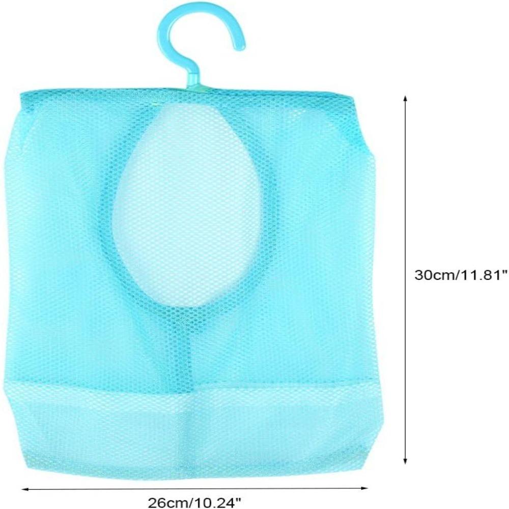Mesh Fabric Hanging Storage Bag Blue Hanging Mesh Net Bag Storage Hanging Net Kitchen Organization
