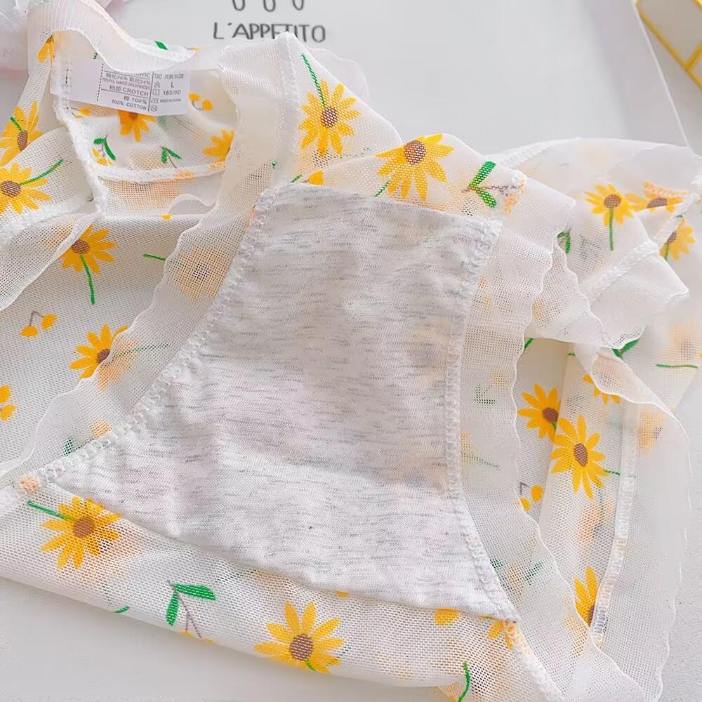 Dámské krajkové spodní prádlo, roztomilé kalhotky s středním pasem, bezešvé kalhotky, roztomilé kreslené kalhotky, dámské spodní prádlo