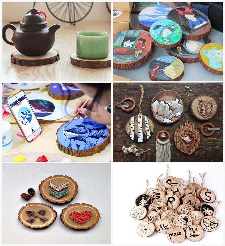 BetterJonny 20 Wooden Diameter Natural DIY Natural Wood Cup Decorations Slices, 10-12cm, Wood, Wood, Parts, Wood, Wood, Pieces, Slices, DIY, Crafts,