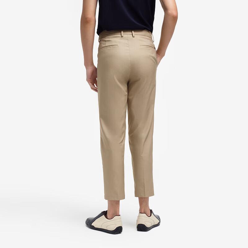 K-Boxing Men's Cropped Straight Tapered Casual Trousers