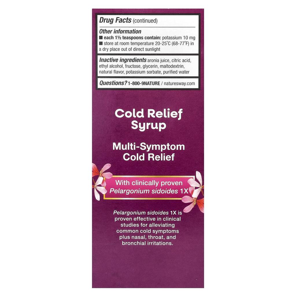 Nature's Way Umcka, Cold Relief Syrup, Ages 1+, Cherry, 120 Ml (4 Fl Oz)