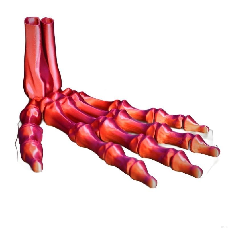 Realistic Poseable Halloween Skeleton Hand Sculpture Movable Human Skull Palms Model For Themed Decorations HX6C